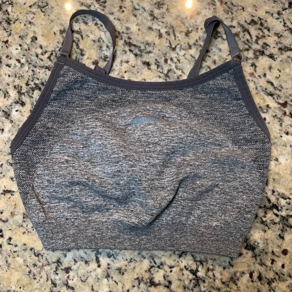 Gymshark Flex Strappy Sports Bra - Charcoal Marl/Teal S - Picture 3 of 4